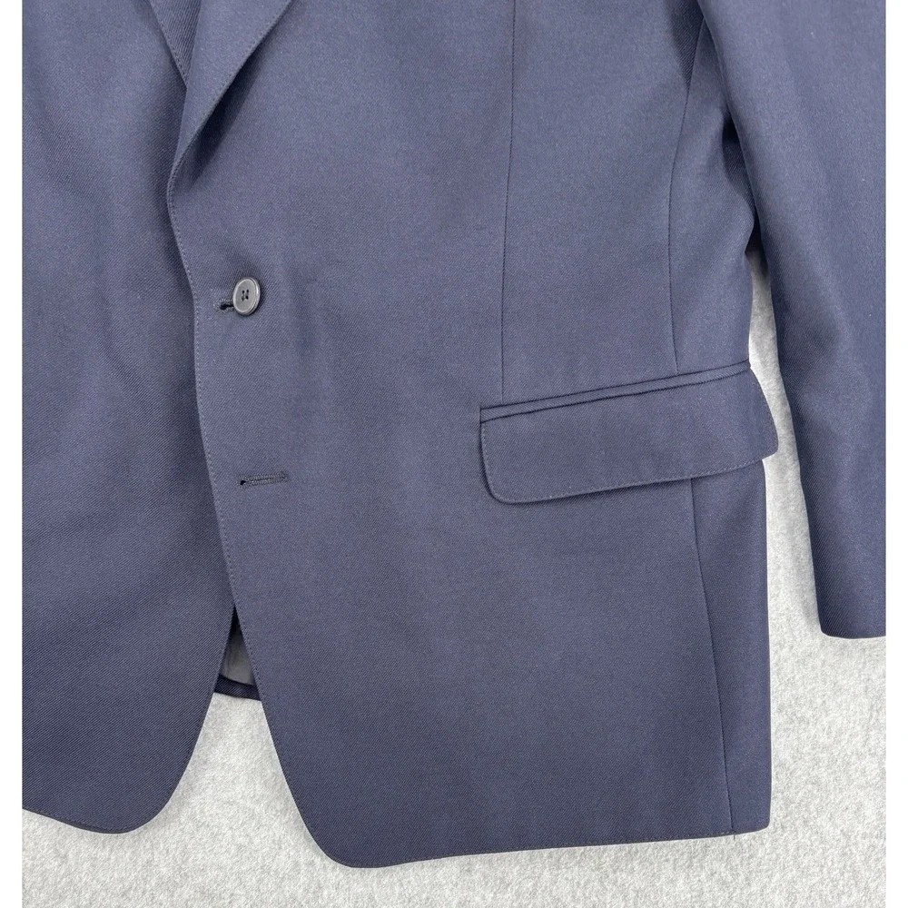 Willabee & Ward Navy Sport Coat Blazer 2 Button Poly Cotton Romania Men's 46R